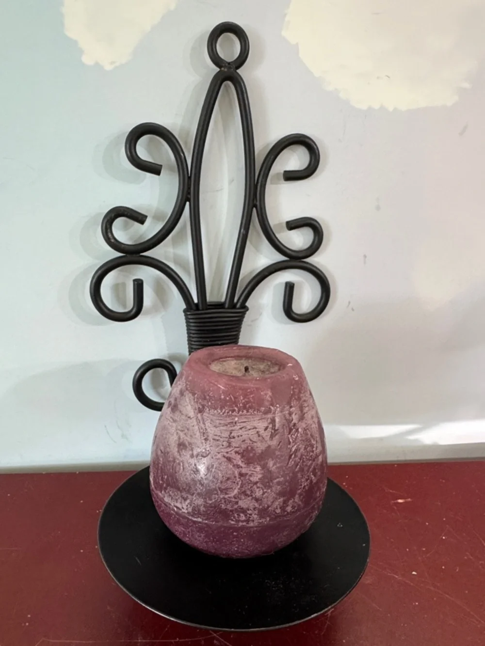 Vintage Set of Two Black Decorative Cast Iron Collapsible Candle Holders